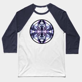 Icy Blue/Purple Paint Pour Circle Baseball T-Shirt